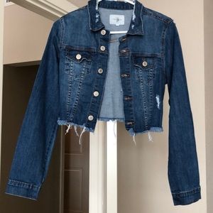Cropped Dark Denim Jacket